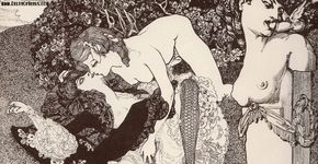 Ilustrações eróticas exploram relacionamento entre mulheres no final do século 19