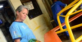 Sucata vira playground em Santo André que economiza meio milhão de reais por ano