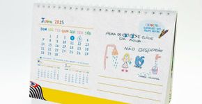 Calendário traz desenhos infantis sobre uso racional da água