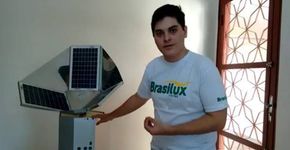 Aluno cria máquina de tratamento de água movida a energia solar