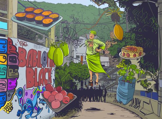 Arte do projeto Favela Orgânica- Rio de Janeiro