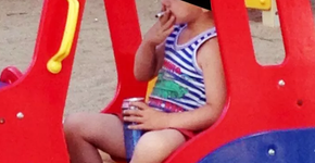 Imagens de criança bebendo e fumando chocam a internet