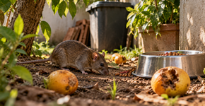 Ratos voltam ao quintal mesmo depois das armadilhas: por que água, ração e frutos caídos podem manter o local atraente sem o morador perceber