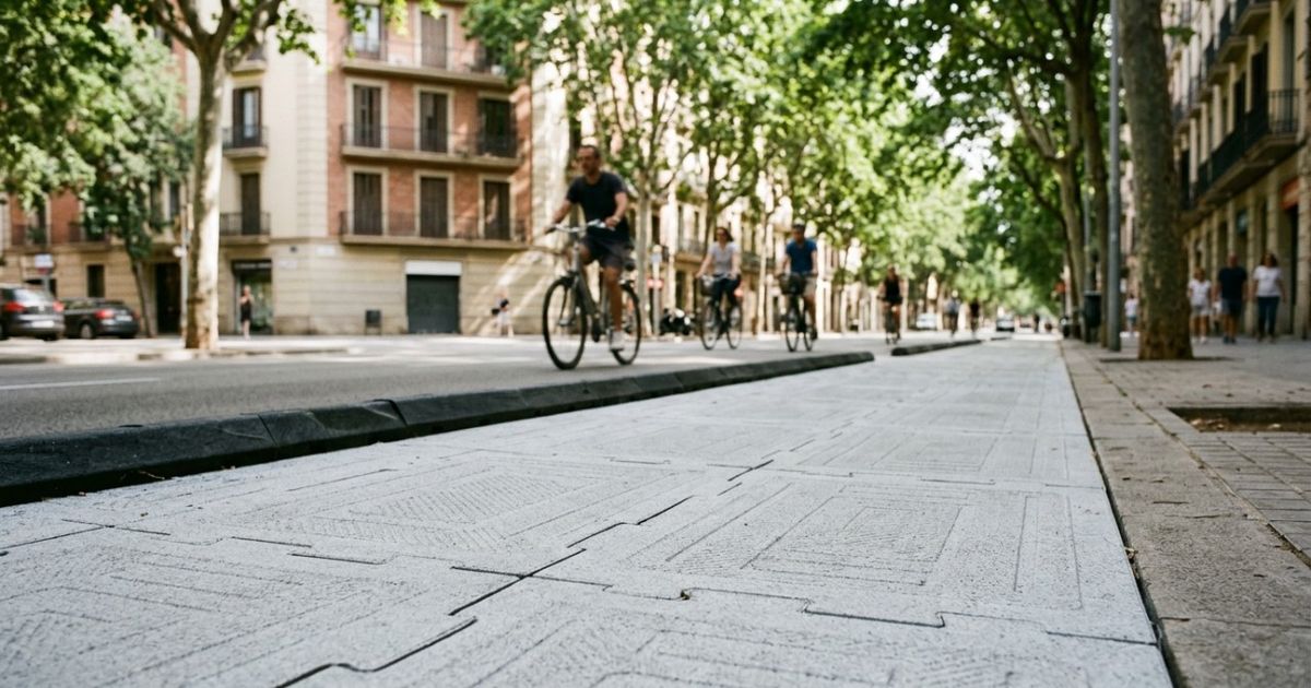 Em 2018, engenheiros holandeses trocaram uma ciclovia por painéis ocos de plástico reciclado; após 1 milhão de passagens, o teste apontou 50% a 70% menos emissões e usou só 48% da capacidade para armazenar chuva