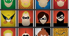 129 posters minimalistas dos maiores heróis e vilões da história