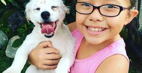Garotinha surda adota e ensina língua de sinais para cão surdo