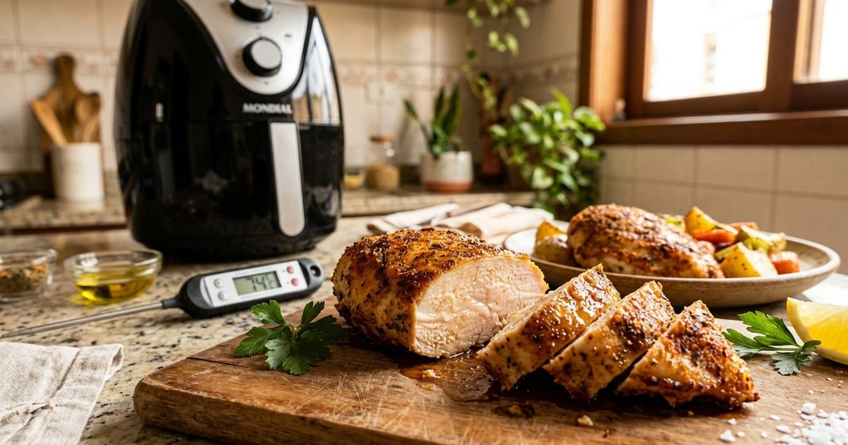 O truque para fazer o frango mais suculento na air fryer em casa