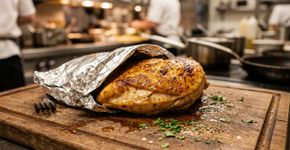 Cozinheiros franceses e japoneses concordam: “Temos que retirar o frango da frigideira pelo menos dois minutos antes do ponto para que ele termine de cozinhar no próprio calor e fique suculento.”