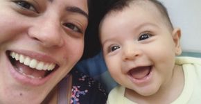 Carol Castro encanta com vídeo da filha gargalhando