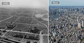 Antes e depois de cidades em torno do mundo