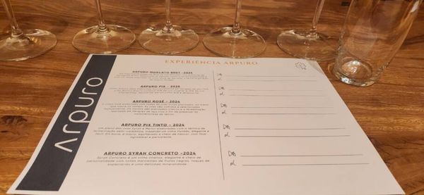 Vinhos da degustação na  vinícola Arpuro