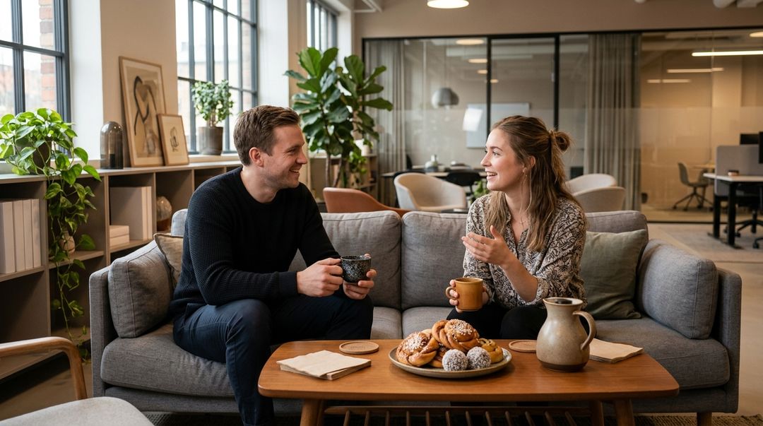 Desfrutar de uma fika no meio da rotina ajuda a desacelerar o ritmo e aproximar amigos e colegas de trabalho.