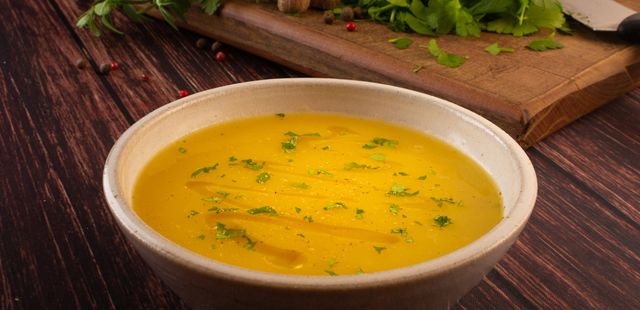 Caldo de mandioca com carne moída maravilhoso