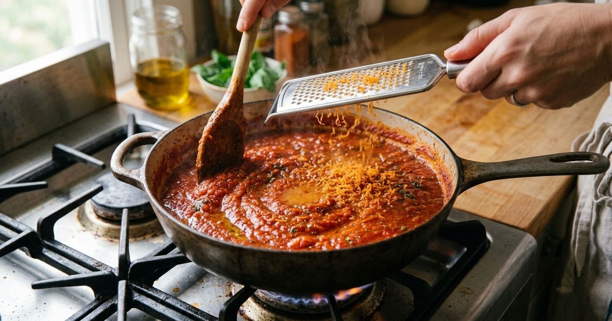 Para fazer molho de tomate caseiro, não coloque açúcar, mas sim cenoura ralada