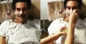 Luciano Szafir aparece se alimentando normalmente no hospital