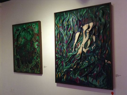 Telas da exposição Âmago de Enivo - Foto: Naíla Almeida