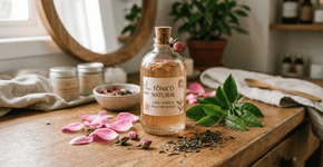 Esta mistura de chá verde e água de rosas é perfeita para refrescar a pele em dias quentes