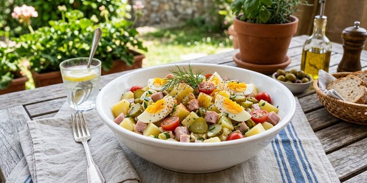 Featured main: Conchita, uma cozinheira de 83 anos: “Às vezes, em vez de salada russa, preparo salada piemontesa com batatas, presunto de York e tomates-cereja.”