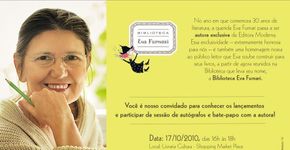 Bate papo e tarde de autógrafos com a autora Eva Furnari