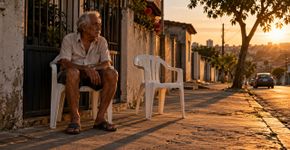 Homem passa meses deixando uma cadeira vazia na porta de casa todas as tardes, vizinhos acreditam que ele espera alguém e descobrem que o hábito começou depois que perdeu o companheiro de conversa da rua