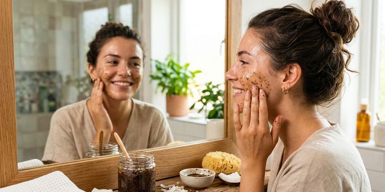 Featured main: Esfoliante caseiro de café e óleo de coco: receita fácil e renovadora para pele opaca e sem brilho