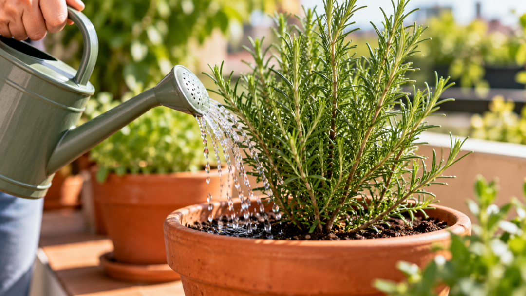 No calor, o alecrim precisa de mais água? Entenda por que a frequência da rega depende da secagem do substrato, do vaso e das condições de cultivo.