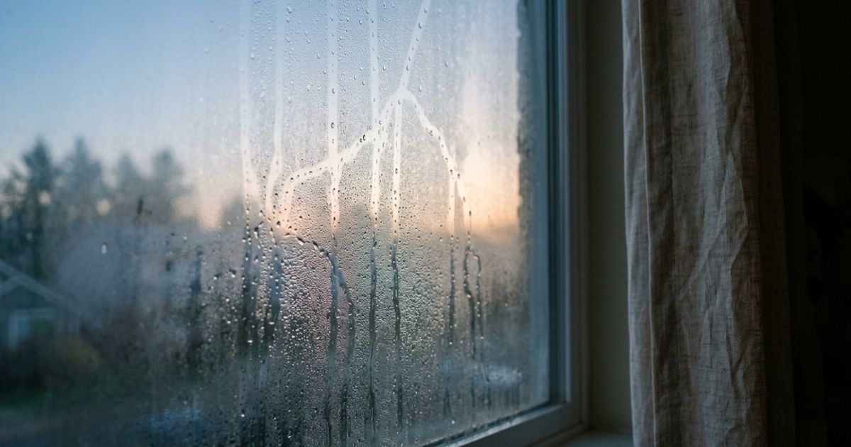Acordar com gotas de água na janela do quarto nem sempre significa infiltração: no Reino Unido, especialistas explicam que a umidade produzida até pela respiração pode condensar quando encontra superfícies frias