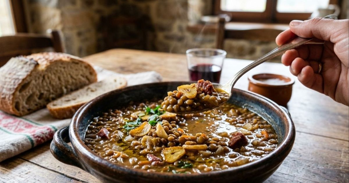 Os cozinheiros bascos concordam: “O segredo para fazer lentilhas perfeitas é refogar azeite, alho e um pouco de páprica.”