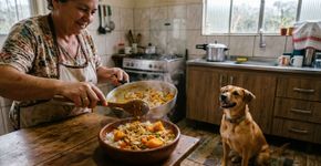 Em apenas alguns minutos. Uma receita caseira e nutritiva para alimentar seu animal de estimação neste outono