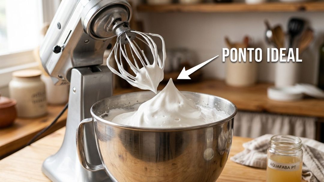 O cremor tártaro garante a estabilidade necessária para que a espuma vegetal mantenha seu volume sem desinflar.
