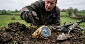 Detectorista pensou ter encontrado uma moeda, mas tirou da terra um anel romano de ouro tão grande que praticamente não existe outro igual na Grã Bretanha