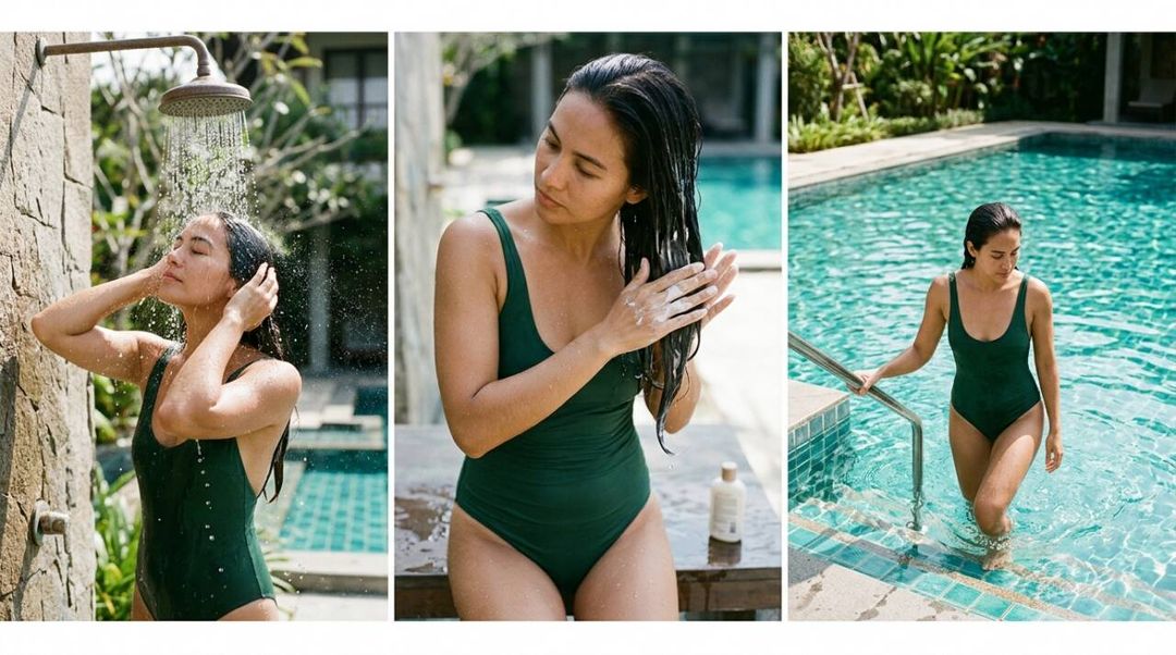 Cabelo ressecado após a piscina não significa necessariamente que os fios foram queimados. Entenda os efeitos do cloro e como cuidar deles depois do mergulho.