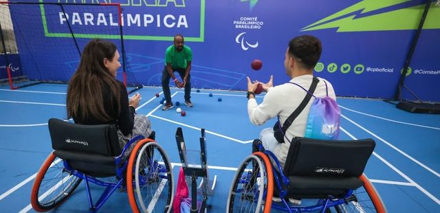 Arena com transmissão dos jogos da Paralimpíadas