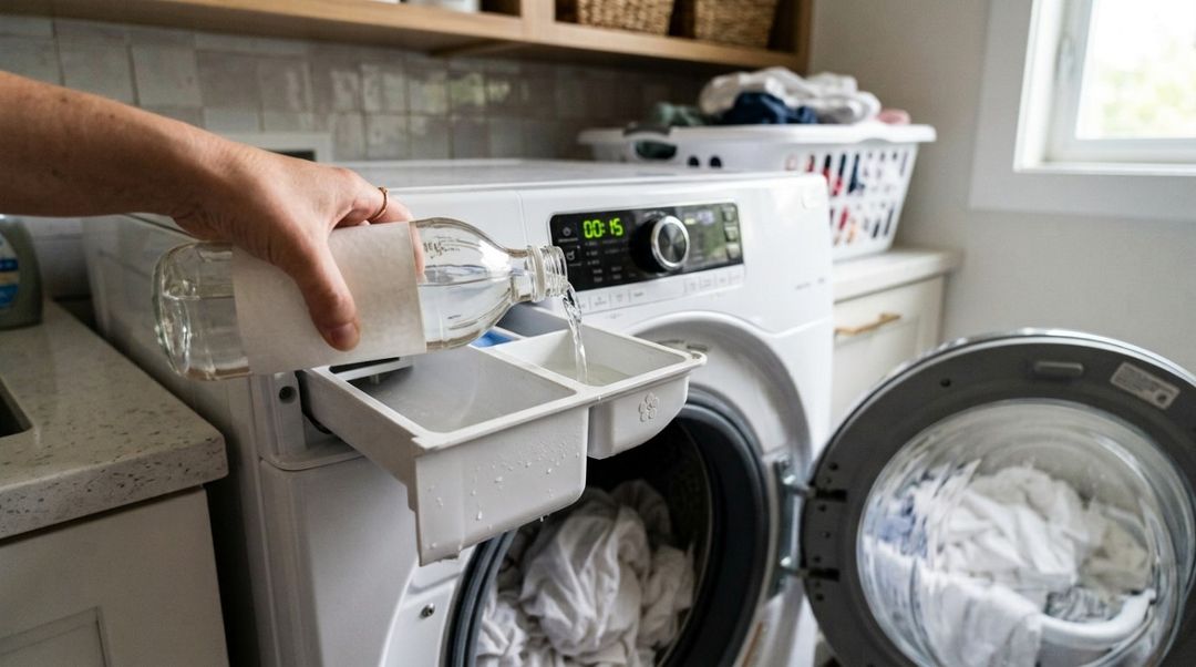 Ele pode deixar o tecido com sensação mais leve ao ajudar a remover resíduos de detergente e minerais que ficam presos às fibras.