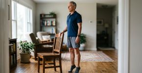 Se aos 60 anos você consegue deixar os calcanhares elevados durante 10 elevações seguidas, podemos melhorar a estabilidade e caminhar de forma mais segura