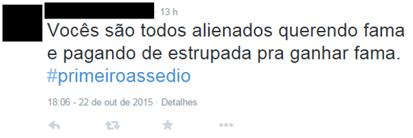 Perfis ridicularizam campanha sobre primeiro assédio sexual (Reprodução/Twitter)