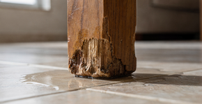 Recupere o pé da mesa de madeira que inchou com a umidade da limpeza com o uso estratégico de lixa fina e cera de abelha