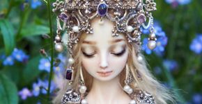 Designer Russa criar bonecas artesanais de porcelana usando ouro, prata e cristais Swarovski