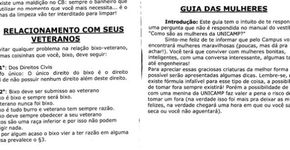Manual do ‘bixo’ na Unicamp causa polêmica por trazer frases machistas