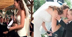 Menino ouve da madrasta uma mensagem especial durante o casamento