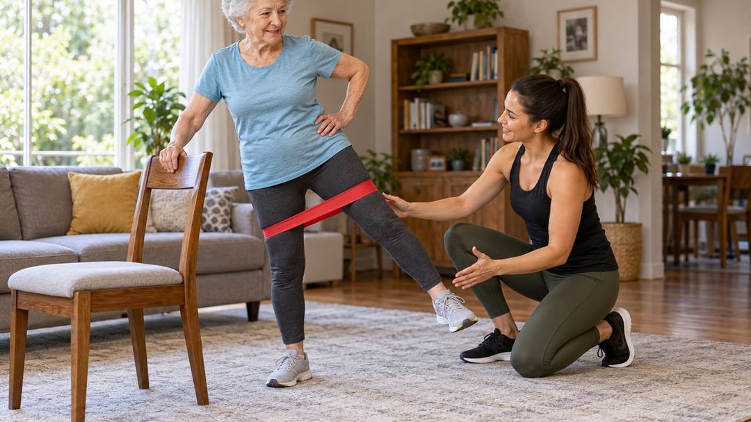 A OMS aconselha idosos a combinar caminhada com exercícios de força e equilíbrio para prevenir quedas – Imagem ilustrativa criada por inteligência artificial