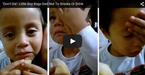 Em vídeo, menino chora e pede ao pai que pare de fumar e beber