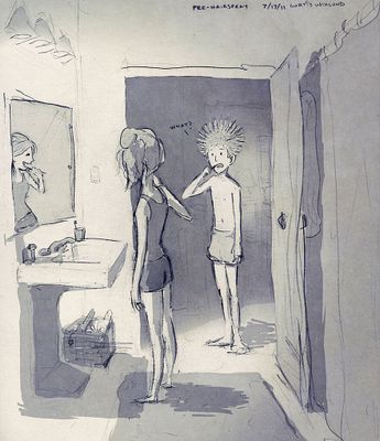 Artista faz ilustrações do dia a dia ao lado de sua esposa