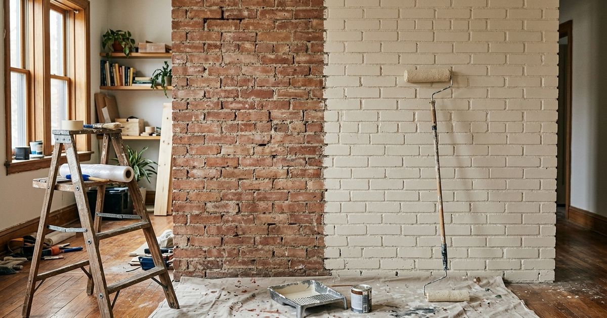 Como pintar uma parede de tijolo aparente e renovar uma sala, varanda ou área externa sem fazer reboco