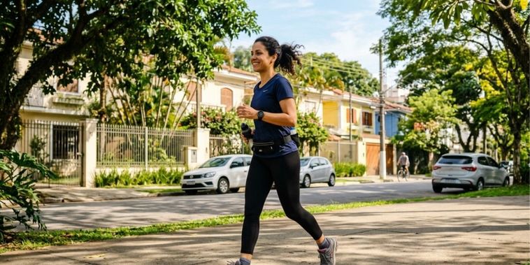 Featured main: Sair para caminhar em vez de ir para academia é muito bom, mas só faz efeito se a caminhada durar no mínimo 30 minutos seguidos, sem interrupções e a uma velocidade constante de 5 km/h
