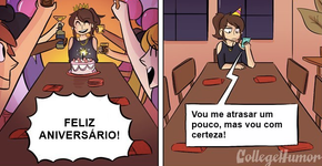 Tirinhas mostram as reações reais por trás do dia de aniversário