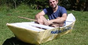 Com cartolina, cola branca e verniz é possível fazer um grande barco de papel