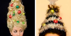 As pessoas estão fazendo penteados de árvore de Natal