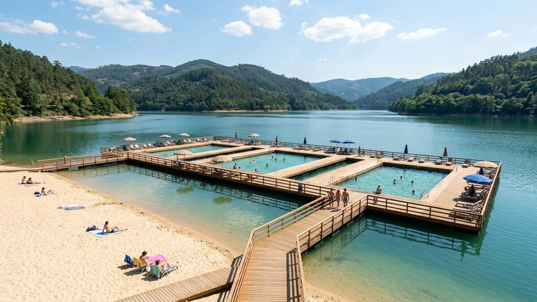 As piscinas flutuantes e a infraestrutura segura da represa garantem momentos de lazer inesquecíveis para toda a família.