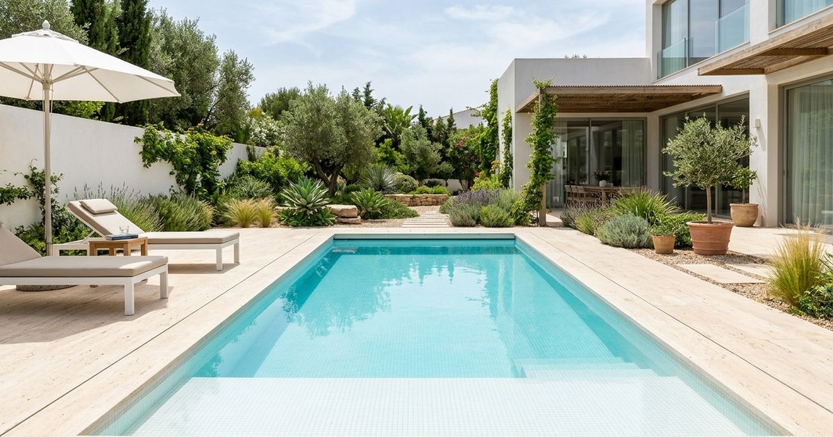 Adeus, piscina azul: a cor branca vira tendência em áreas externas em 2026, segundo arquitetos